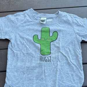 Wonder Nation Gray Tee with Green Cactus